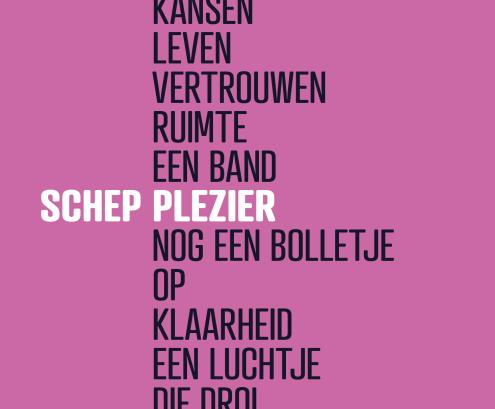 Schep plezier tagline