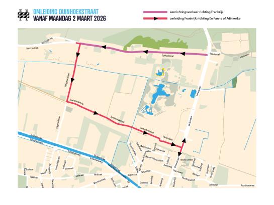 omleiding vanaf 2 maart